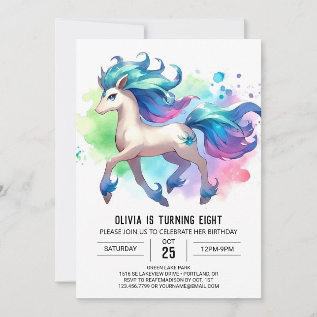 Farm Online Horse Birthday Inbjudningar (Framsida)