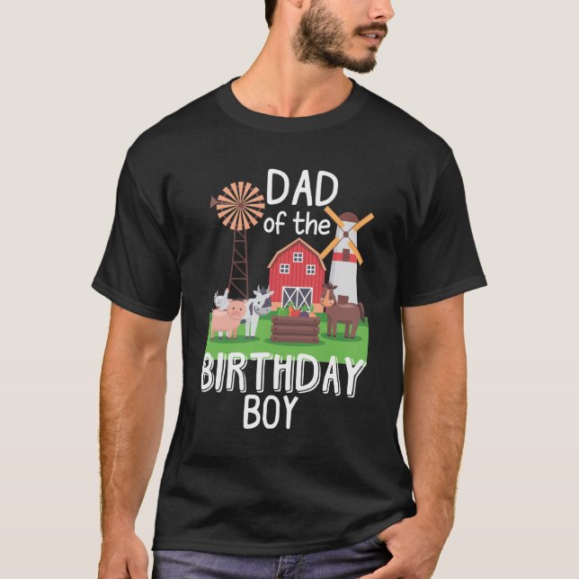 Farm Pappa Birthday Boy Mor Djurälskande Kid T Shirt (Framsida)