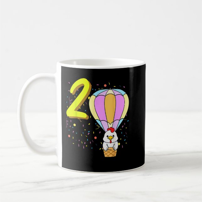 Farm Party 2:e födelsedagskalenlig flicka 2 år gam Kaffemugg (Vänster)