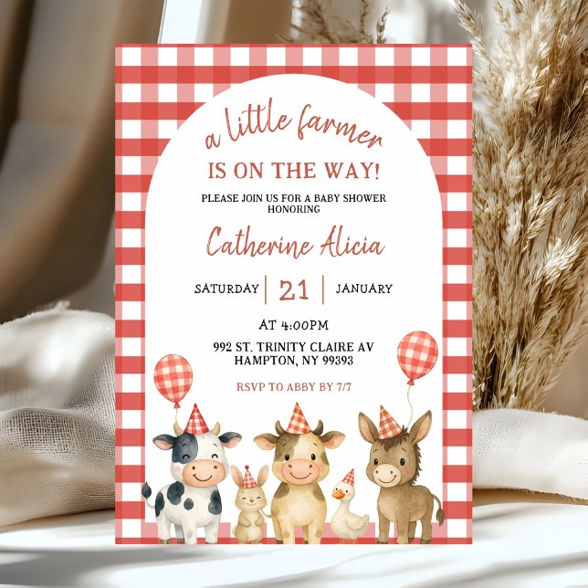 Farm Party Baby Shower Invitation Inbjudningar (Skapare uppladdad)