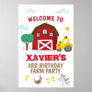 Farm party-tecken, välkomsttecken för födelsedag i poster