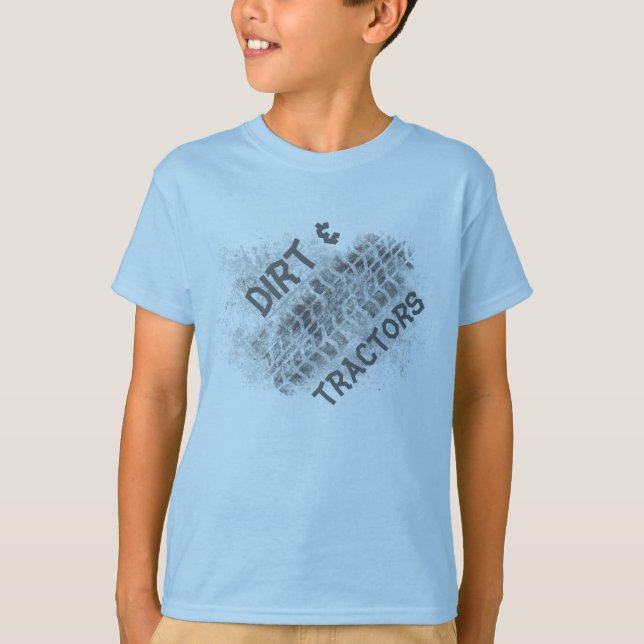 Farm-pojke, smuts och traktorer, däck-T-shirt Tee (Framsida)
