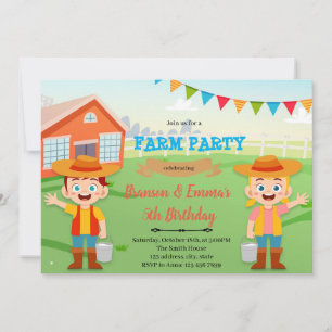 Farm-pojkflicka, joint party inbjudningar