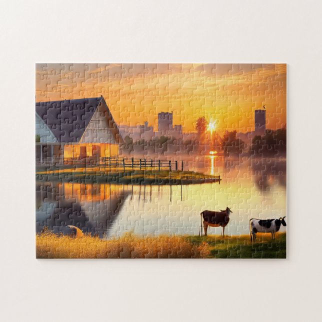 Farm Pond Easy Brain Art Puzzles Photo Puzzles Int Pussel (Horisontell)