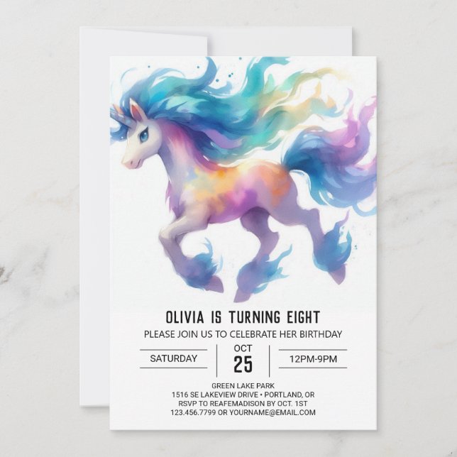 Farm Printable Horse Birthday Inbjudningar (Framsida)