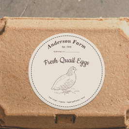 Farm Quail Eggs etikett Brown Sticker