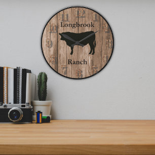 Farm Ranch eller Stable Namn 12 Anpassningsbar Bar Stor Klocka