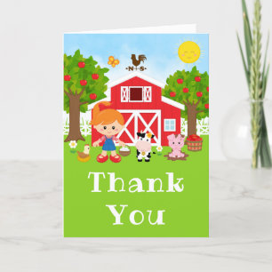 Farm Red Birthday Red Hair Girl Tack Kort