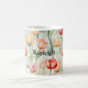 Farm Red Gult Tulip Flowers Kaffemugg