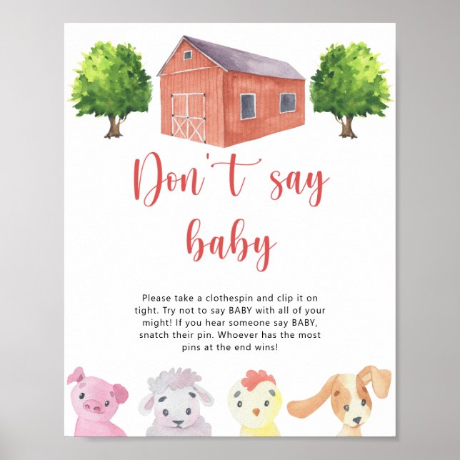Farm - Säg inte Baby-spel Poster (Framsidan)