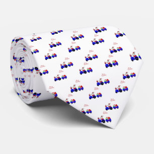 Farm Santa on Tractor med Gift Trailer Necktie Slips