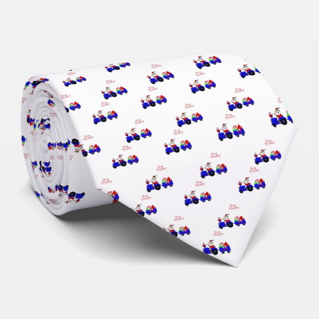 Farm Santa on Tractor med Gift Trailer Necktie Slips (Rullad)