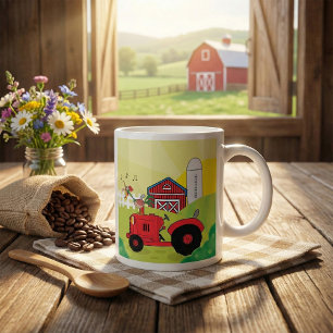 Farm Scene med Singing Tupp på traktor Kaffemugg