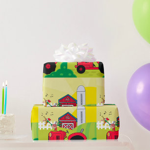 Farm Scene med Singing Tupp på traktor Presentpapper