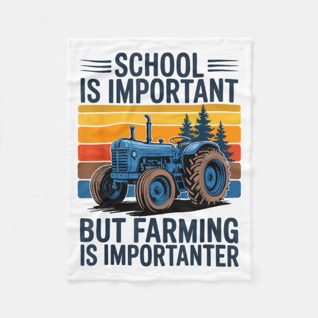 Farm Shirt But Farming Is Imrtanter Farmer Tractor Fleecefilt (Framsidan)