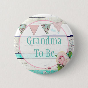 Farm som ska vara Shabby Vintage Rustic Baby Showe Knapp