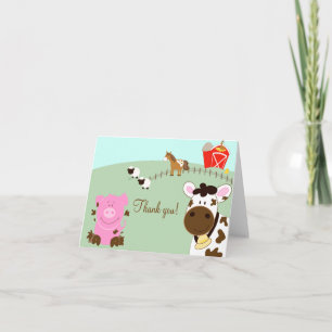 Farm Spädbarn Barnyard Folded Tackkort