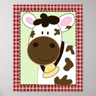 FARM SPÄDBARN COW 8x10 BABY NURSERY ROOM UTSKRIFT Poster