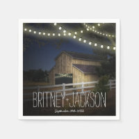 Farm String Ljus Rustic Barn Bröllop Napkins