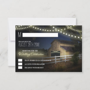 Farm String Ljus Rustic Barn Bröllop OSA Card