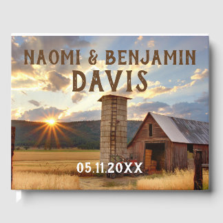 Farm & Sunblommor Bröllop Guest Bok