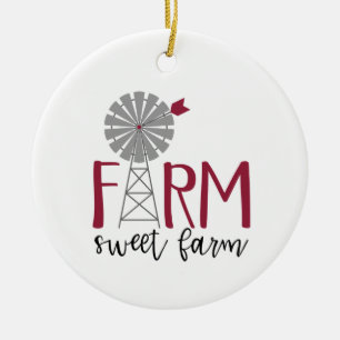 Farm Sweet Farm Julgransprydnad Keramik