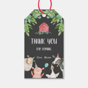 Farm Tack Favor Barnyard Zoo Party Animal Boy Presentetikett