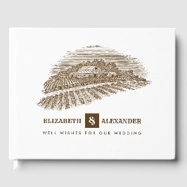 Farm Teckning Rustic Bröllop Gästböcker