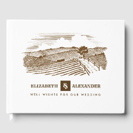 Farm Teckning Rustic Bröllop Guest Bokar Gästböcker