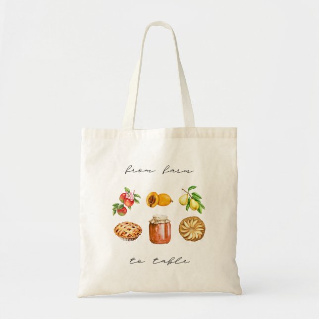 Farm till Bord Pome Fruit Edition Tote Bag Tygkasse (Framsidan)