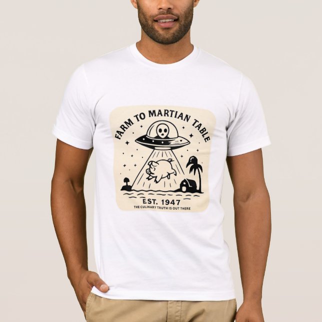 Farm till Martian Bord Roswell Utomjordingars Culi T Shirt (Framsida)