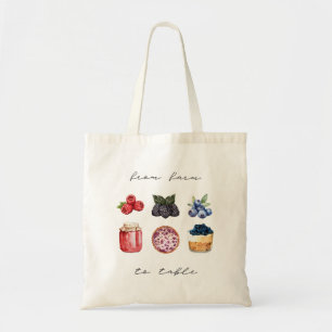 Farm to Bord Berry Fruit Edition Tote Bag Tygkasse