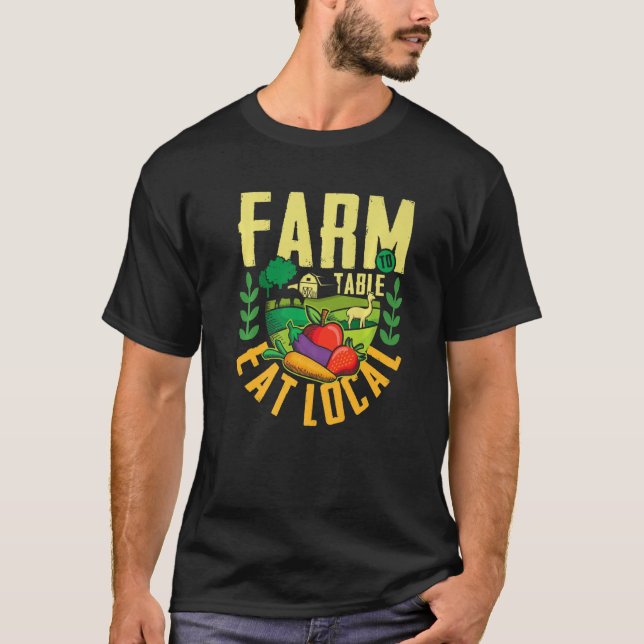 Farm to table eat local  agricultural ranch Premiu T Shirt (Framsida)