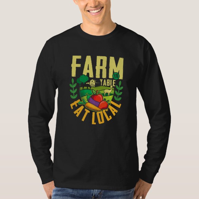 Farm to table eat local  agricultural ranch Premiu T Shirt (Framsida)