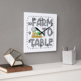 Farm to Table Tractor Windmill  Fyrkantig Klocka