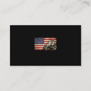 Farm Tractor America Flagga Patriotic Farming Visitkort