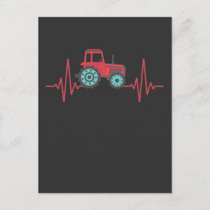 Farm Tractor Heartslag Farming Vykort