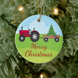 Farm Tractor jul - jul Julgransprydnad Keramik