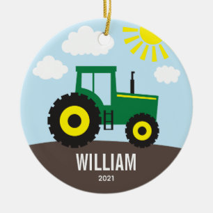 Farm Tractor Kids Julgransprydnad Keramik