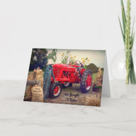 Farm Tractor Red Rustic Land Vi har flyttat Flytta Inbjudan