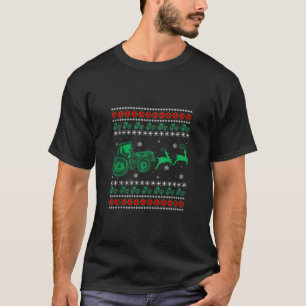 Farm Tractor Reindeer Roligt Ugly jul Sweater F T Shirt