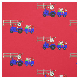 Farm Tractor Santa with Gift Trailer Tyg