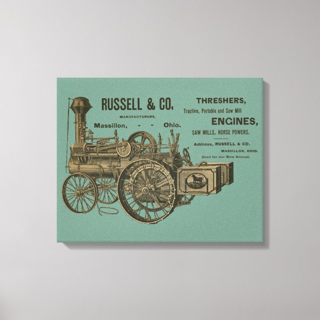 Farm Tractor Traaction Farming Antique Anque Canvastryck (Framsida)