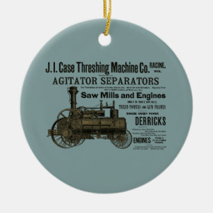 Farm Tractor Traaction Farming Antique Anque Julgransprydnad Keramik