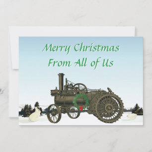 Farm Tractor Traaction Farming Antique Anque Julkort