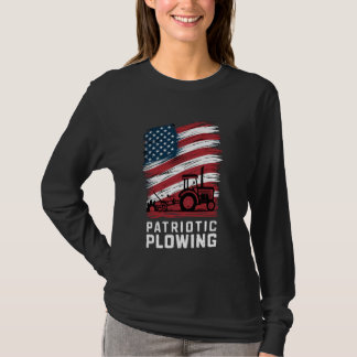 Farm Tractor USA flagga Patriotic Farming American T Shirt