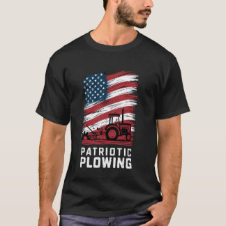 Farm Tractor USA flagga Patriotic Farming American T Shirt