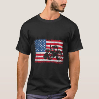 Farm Tractor USA flagga Patriotic Farming T Shirt