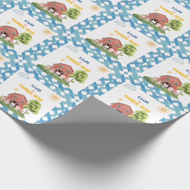 Farm Tre I-E-I-O 3-årsdag  Presentpapper (Hörn)