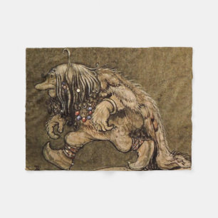 "Farm Troll" av den svenska konstnären John Bauer Fleecefilt